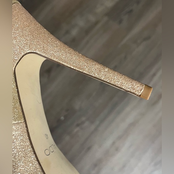 ALDO Gold Shimmer Peep Toe Platform Heels - Picture 6 of 10